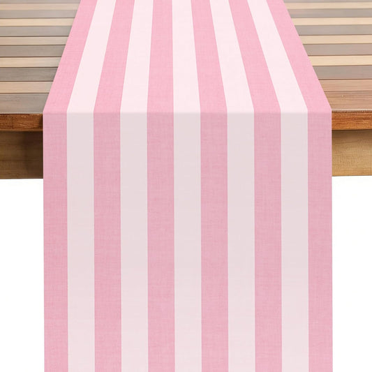 JarThenaAMCS Pink Vertical Striped Table Runner Valentine's Day Dark and Light Pink Party Decoration for Baby Shower Birthday Dining Room Home Kitchen Table Decor, 13 x 72 Inch