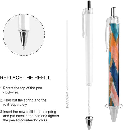 Coral Peach Painting Ballpoint Pens 2 PCS Retractable Smooth Writing Pens with Quick-Drying Ink, Comfort Grip Office Black Pens for Everyday Use, Bulk Office Supplies for Professionals