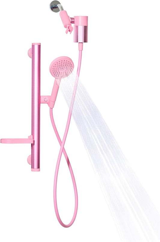 Sproos! - Shower Kit + Filter, Pink - High Pressure, 3 Spray Functions Plus Pause, Extra Long 70 Inch Hose - Easy DIY Installation - High Pressure Performance