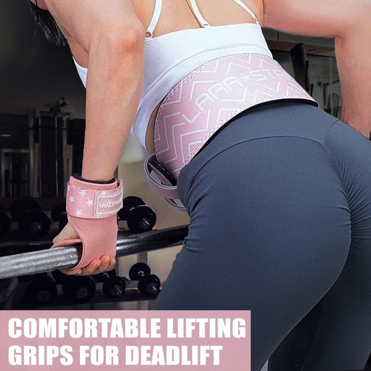 LARA STAR Weight Lifting Wrist Straps for Maximum Grip Support,Lifting Strap for Weightlifting, Gym Grips Hook for Deadlifts, Powerlifting, Heavy Shrug Women/Men