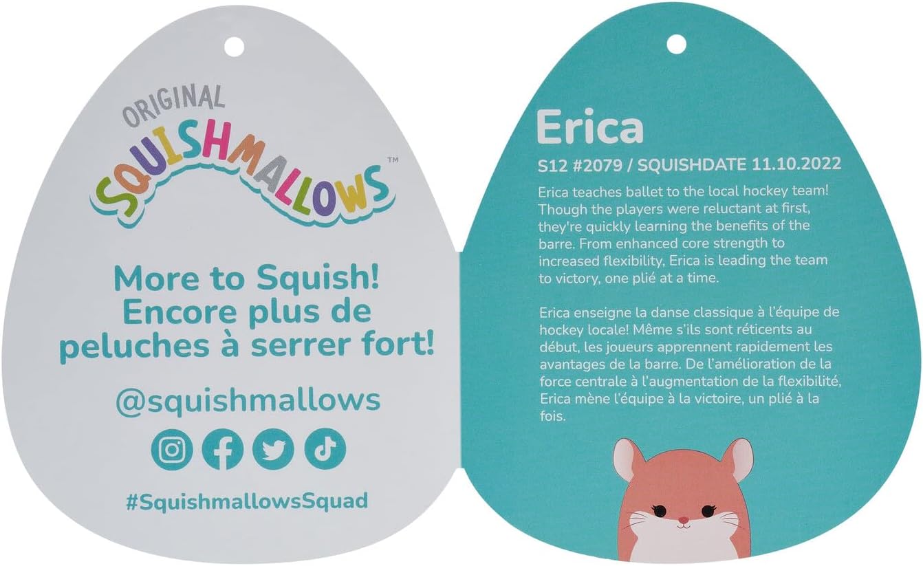 Squishmallows Original 14-Inch Erica Peach Chinchilla - Large Ultrasoft Official Jazwares Plush