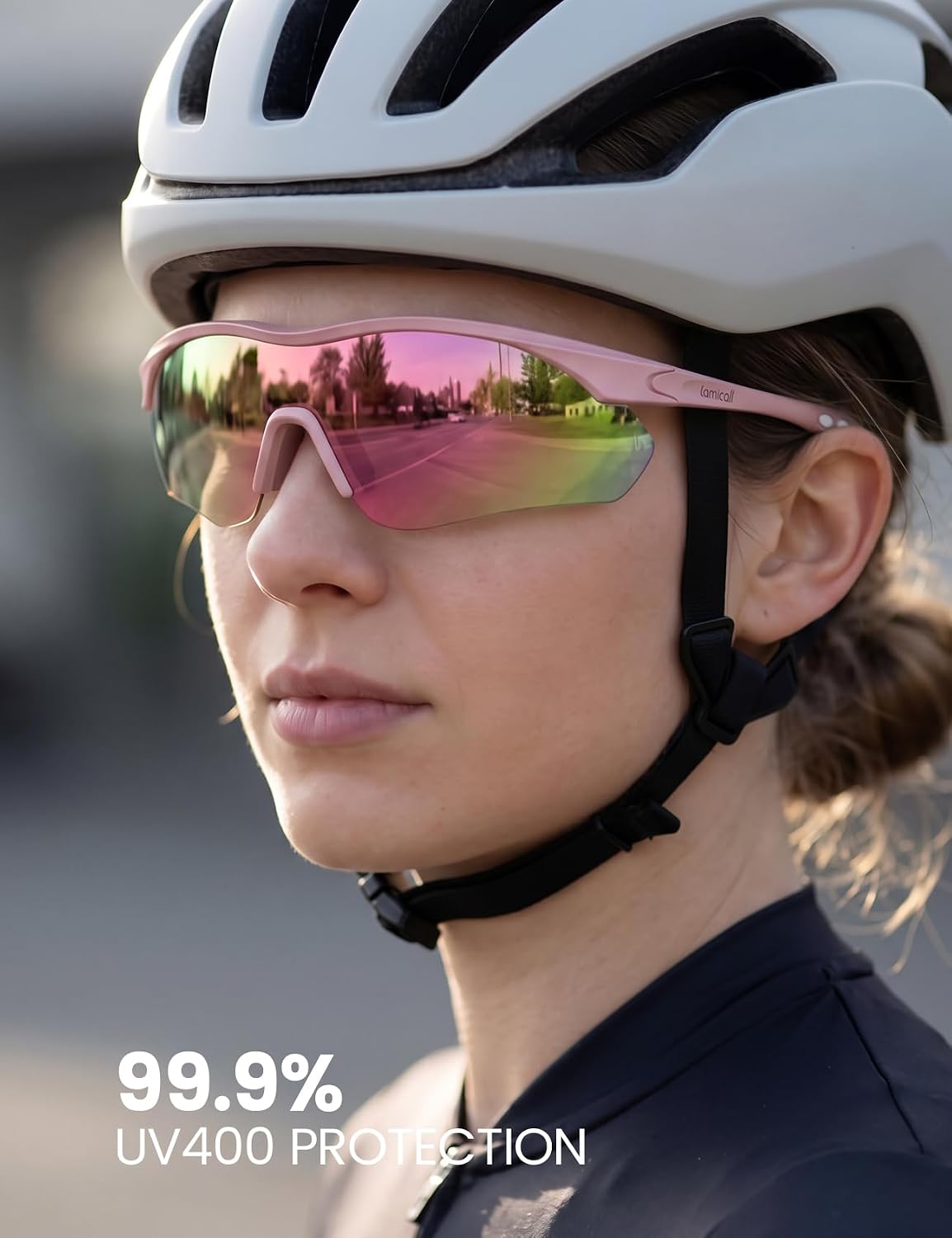 Lamicall 22g Polarized Sports Sunglasses - Lightweight UV400 Protection Men Women Sun Glasses for Running Baseball