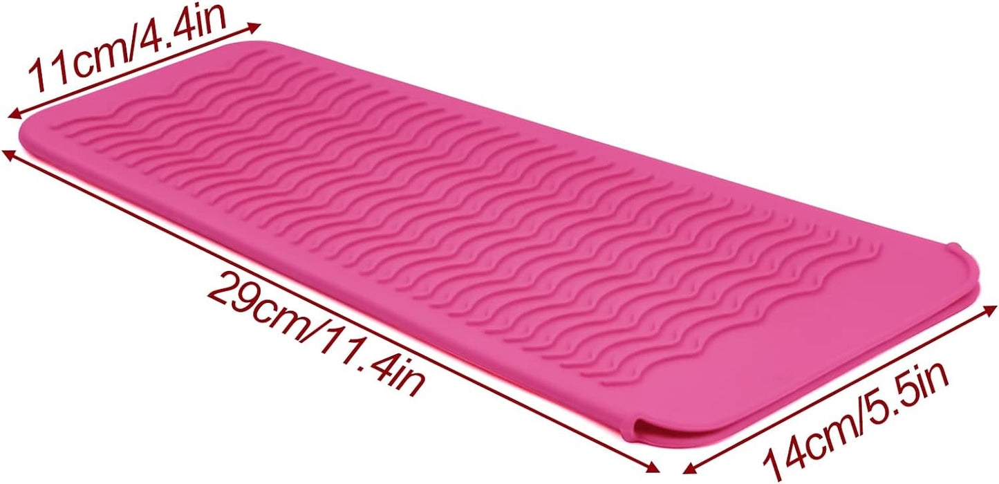 1Pack Silicone Heat Resistant Mat Pouch for Hair Straightener, Curling Iron, Flat Iron and Hot Hair Tools Pink
