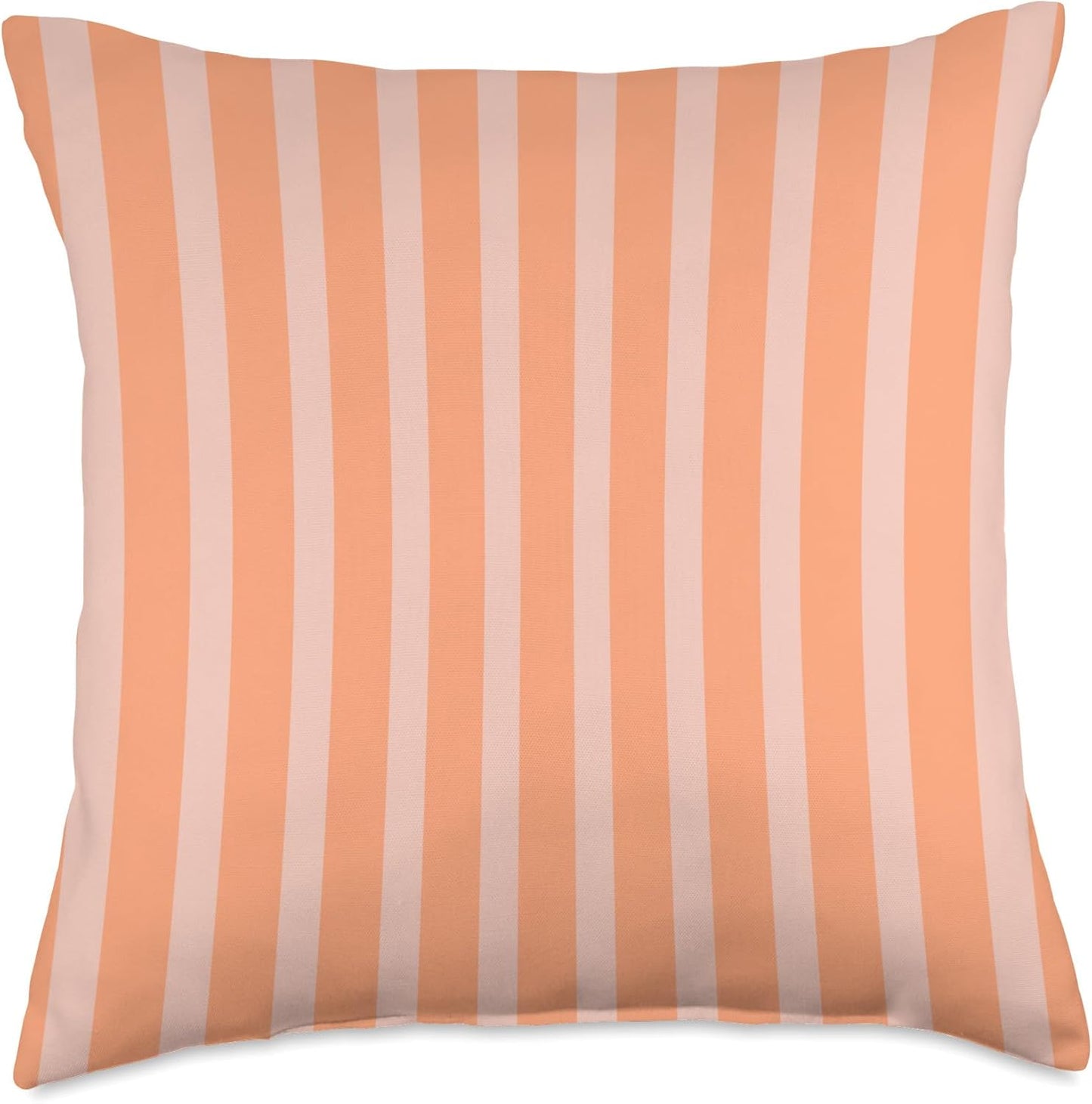 Cute Pastel Coral Peach Striped Pattern Minimalist Throw Pillow