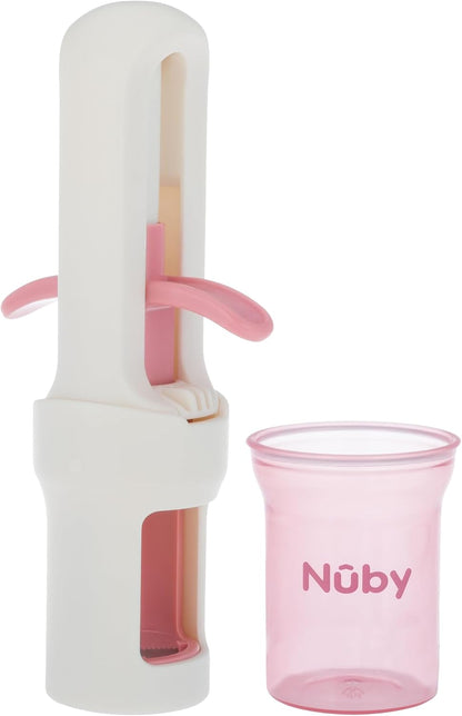 Nuby Grape Cutter Tool for Baby Food - Grape Slicer with Travel Lid - Safe to Use - Easy to Clean - Perfect for Snacks, Meals, and Baby-Led Weaning - Pink