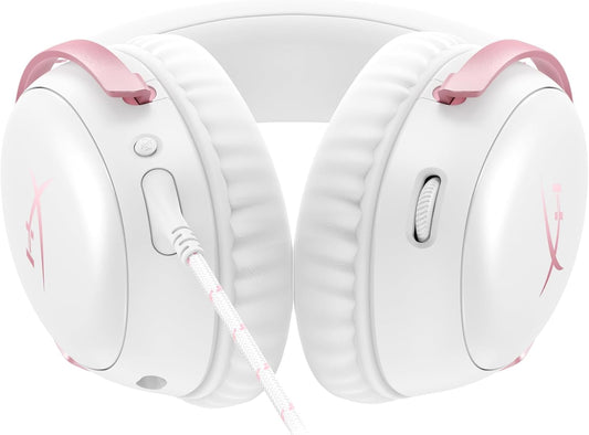 HyperX Cloud III – Wired Gaming Headset, PC, PS5, Xbox Series X|S, Angled 53mm Drivers, DTS, Memory Foam, Durable Frame, Ultra-Clear 10mm Mic, USB-C, USB-A, 3.5mm – Pink