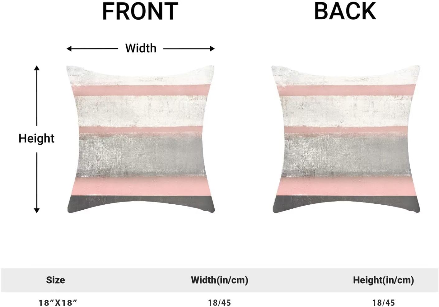 AEIOAE Pink Grey Pillow Covers 18x18 Set of 2 Beige Abstract Art Painting Striped Decorative Throw Pillow Covers Cotton Square Modern Cushion Case for Home Couch Sofa Outdoor