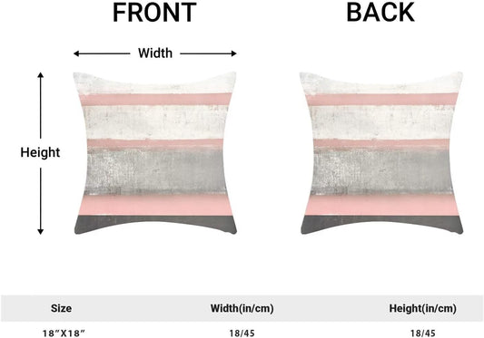 AEIOAE Pink Grey Pillow Covers 18x18 Set of 2 Beige Abstract Art Painting Striped Decorative Throw Pillow Covers Cotton Square Modern Cushion Case for Home Couch Sofa Outdoor