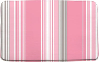 Pink Striped Bath Mat for Bathroom Modern Abstract Pink Vertical Stripes Neutral Modern Simple 15.7x23.6 Inches Polyester Fabric Bathroom Rugs