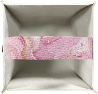 Pink Marble Leather Tissue Box Cover Marble Home Decor Tissue Box Holder Tissues Cube Boxes Novelty Office Desk Accessories Replacement Convenient for Outdoor