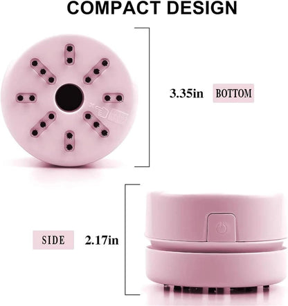 Huacan Diamond Painting Accessories Vacuum Cleaner Mini Desktop Sweeper Organizer Stray Drill Clean Diamond Art,Pink