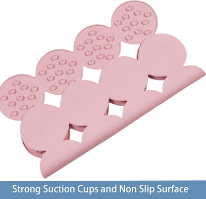 Webos Square Shower Mat Nonslip - Rubber Bathtub Mat with Suction Cups for Inside Shower Bathroom Floor (Pink, 21X21)