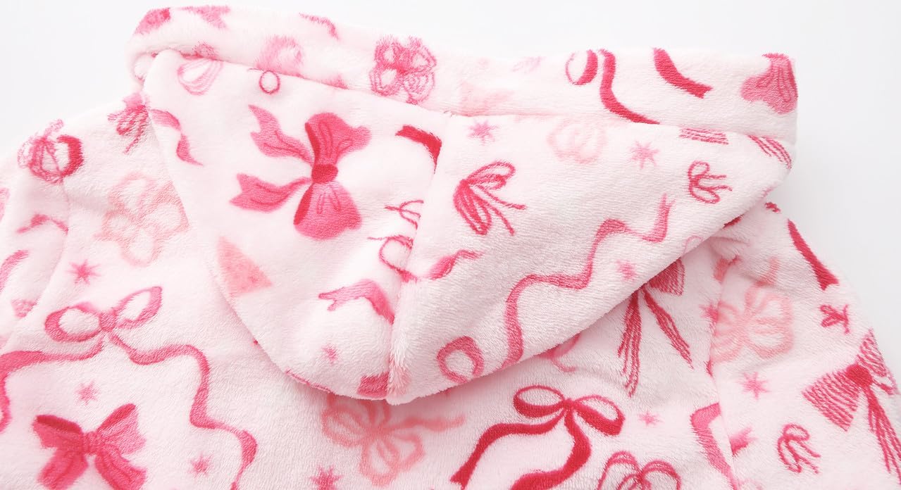 Kid Fleece Hooded Robes Girls Bathrobes Boys Soft Plush Sleepwear Toddler Fuzzy Pajamas