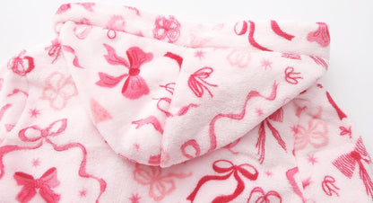 Kid Fleece Hooded Robes Girls Bathrobes Boys Soft Plush Sleepwear Toddler Fuzzy Pajamas