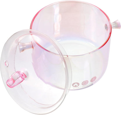 Glass Saucepan Ramen Pot Cooking Utensils Food Clear Simmering Pots for Stove Top Pink