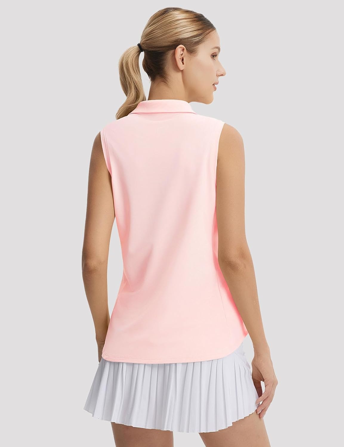 baleaf Women's Golf Shirts Sleeveless Pockets Tennis Tops Workout Athletic Polo V Neck Collared UPF