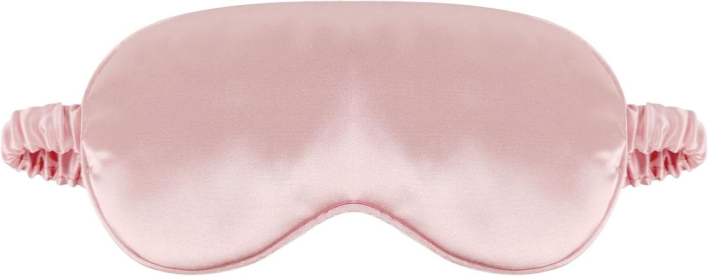 1 Pack Sleep Mask, Silk Eye Mask with Elastic Strap, Breathable Eye Mask for Sleeping,Travel, Girls, Women, Men (Pink)