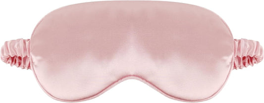 1 Pack Sleep Mask, Silk Eye Mask with Elastic Strap, Breathable Eye Mask for Sleeping,Travel, Girls, Women, Men (Pink)