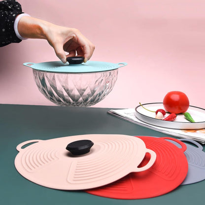 Hemobllo Silicone Food Storage Bowl Lid Medium Size Nordic Pink, Vacuum Sealing Fresh Keeping Cover for Refrigerator and Microwave, Heat Resistant Kitchen Silicone Sealing Bowl Cover