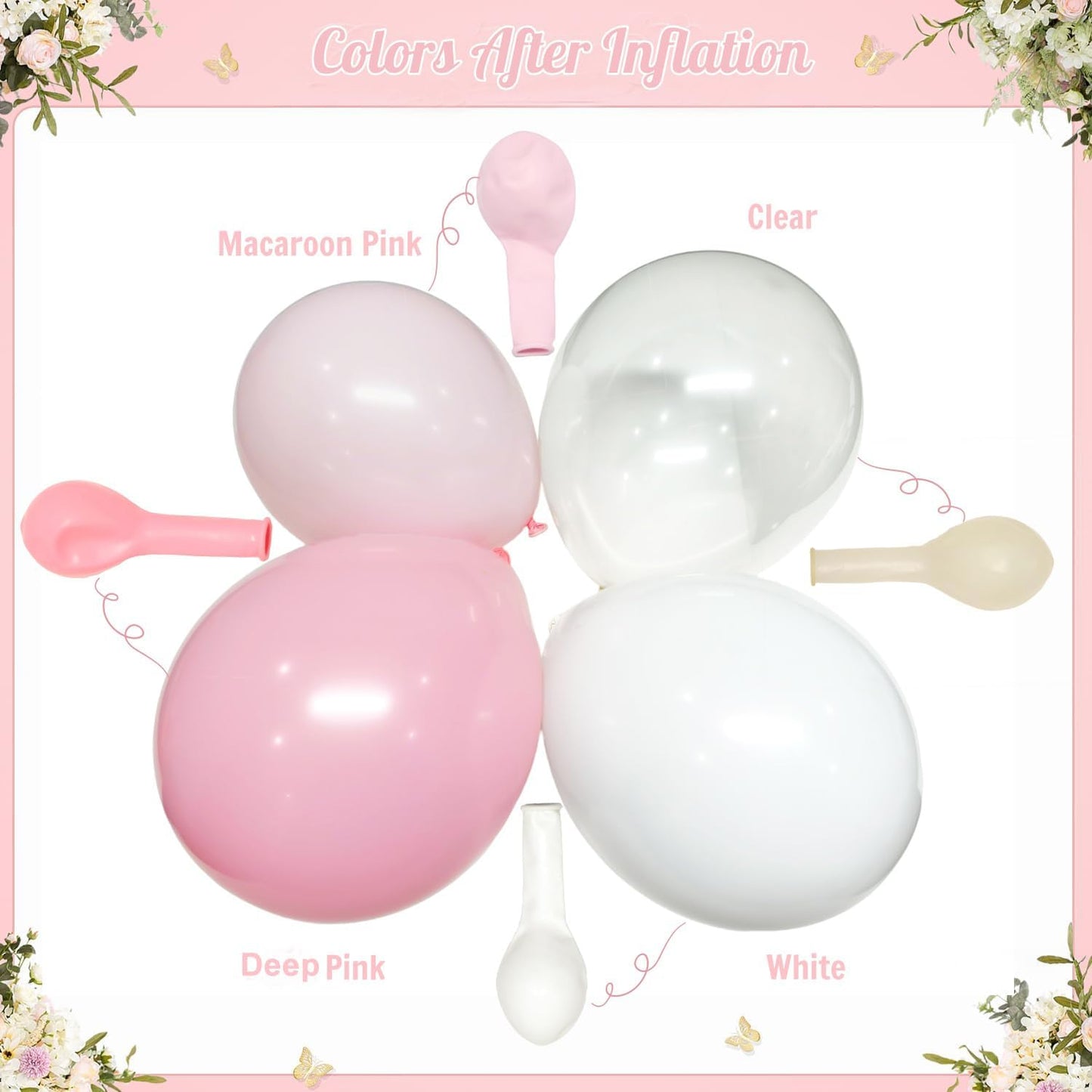 Light Pink Balloon Arch Kit, 126Pcs Baby Pink and White Balloon Garland Kit for Wedding Birthday Baby Shower Gender Reveal Bridal Shower Party Decorations