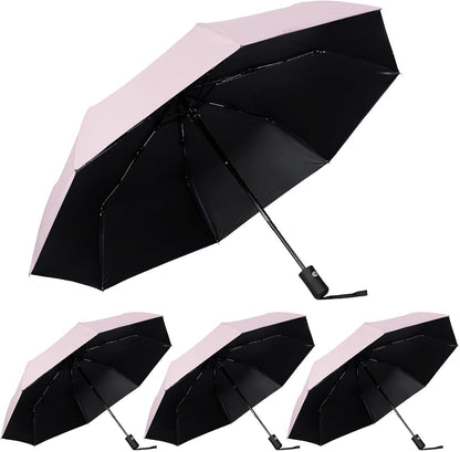 Kajaia 4 Pack Umbrellas Compact Windproof, Automatic Open and Close Folding Rain Umbrella Collapsible for Men Women Travel