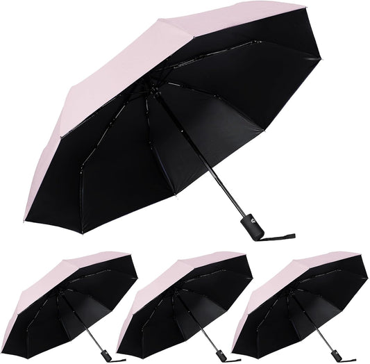 Kajaia 4 Pack Umbrellas Compact Windproof, Automatic Open and Close Folding Rain Umbrella Collapsible for Men Women Travel