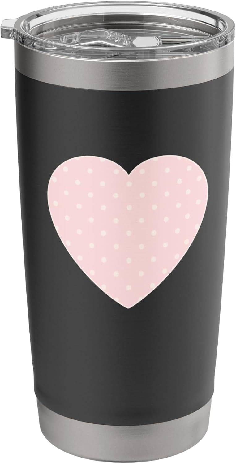 Cute Light Peach Pink Boho Tiny Polka Dot Pattern Minimalist Stainless Steel Insulated Tumbler