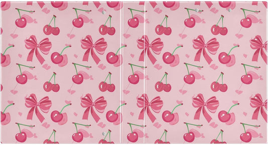 3 Ring Binder Cherry Coquette Pink Bow Cute Binders 1.5 inch with Clipboard PVC Pockets Fit 8.5 x 11 Paper for School or Office Supplies 1 Pack