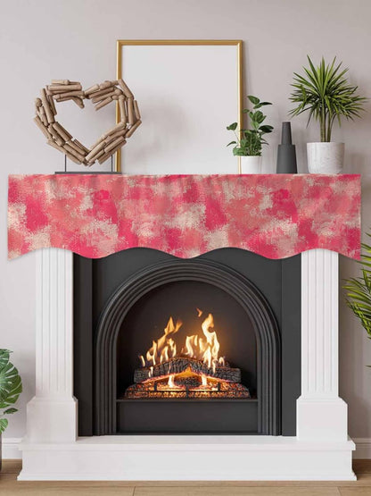 Pink Splatters Mantel f 70 x 17 Inch, Pink Rose Petals Fireplace Mantel f Mantle Cover Runner for Home Living Room Indoor Holiday Party Decor