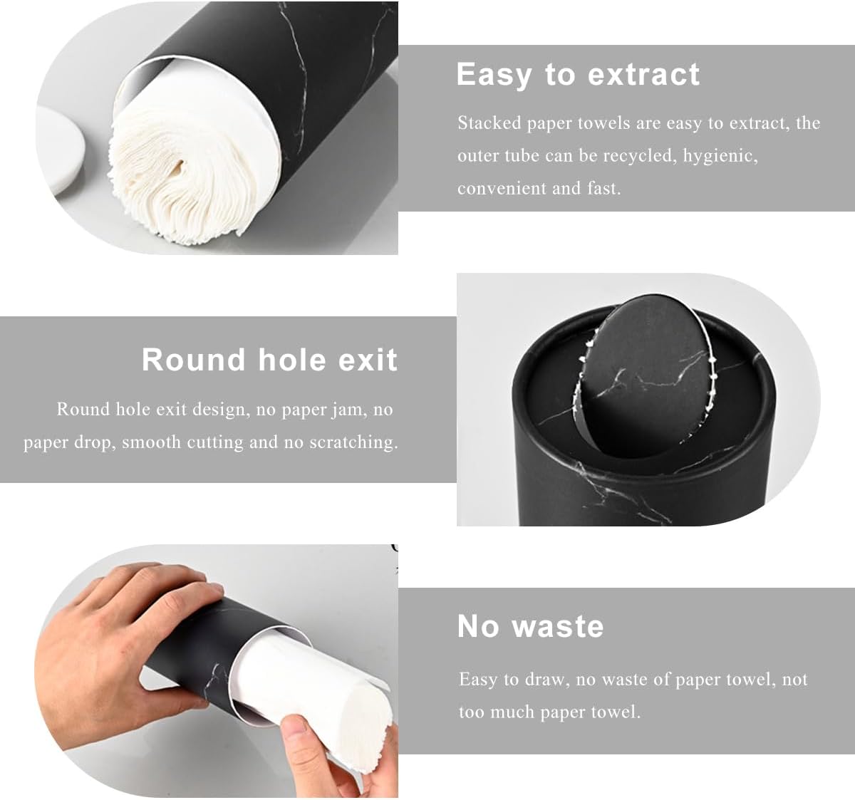 4PCS Car Tissue Holder, Car Cup Holder Convenient Travel Tissue Tube Box with Facial Tissues, Portable Round Tissues Holder Paper Towel Cylinder for Car Home Office (Marble Pink)