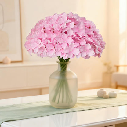 20 Pcs Pink Hydrangea Artificial Flowers Bulk, Faux Hydrangea Flowers Heads, Artificial Fake Silk Hydrangea Flowers with Stems, Pink Flowers Artificial for Decoration Wedding Décor