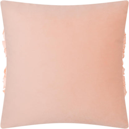 JWH Handmade 3D Flower Throw Pillow Covers Decorative Floral Accent Cushion Cover Velvet Pillowcase for Car Bed Couch Bedroom Decor 18x18 Inch Blush Pink