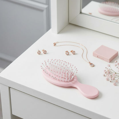 6 Pack Mini Hair Brush Bulk, Wet Hair Brush for Travel, Mini Brush for Most Hair Types, Travel Brushes, Bridesmaid Gifts, Pink