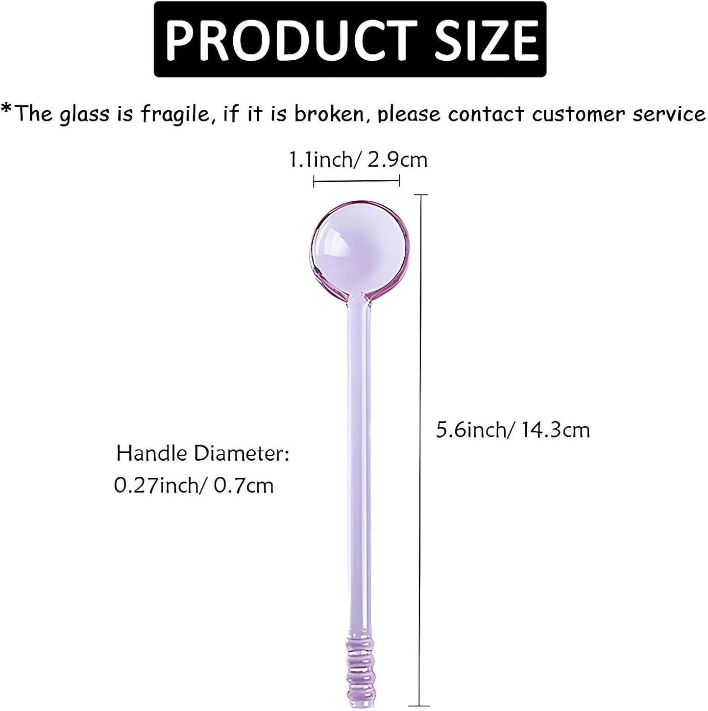 Demitasse Espresso Spoons 5.6 Inch Glass Small Spoons for Tea Stirring Rod Mixing Candy Color Teaspoons Salt Sugar Spice Ice Cream Yogurt Jam Dessert Scoop (Pink)