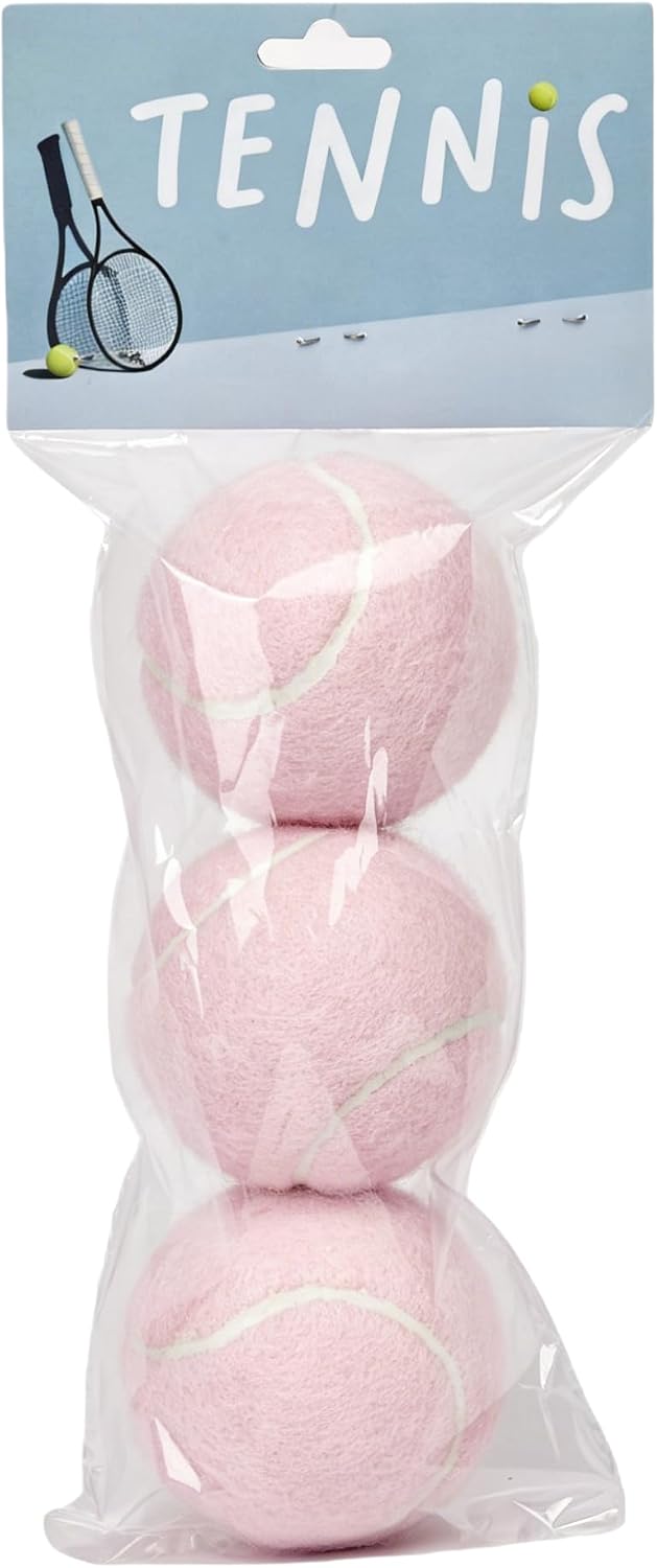 Tennis Balls 3 Pack with Standard Elasticity, Daily Training and Practice Tennis Balls, Pink, Green, Yellow