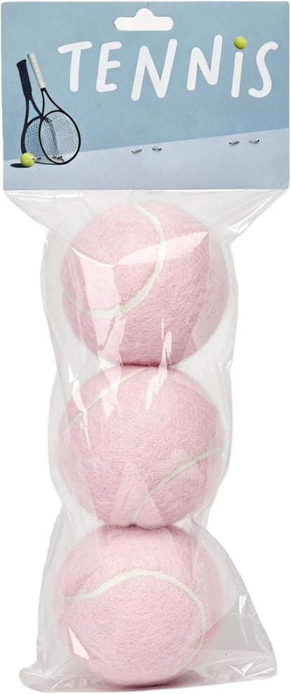Tennis Balls 3 Pack with Standard Elasticity, Daily Training and Practice Tennis Balls, Pink, Green, Yellow