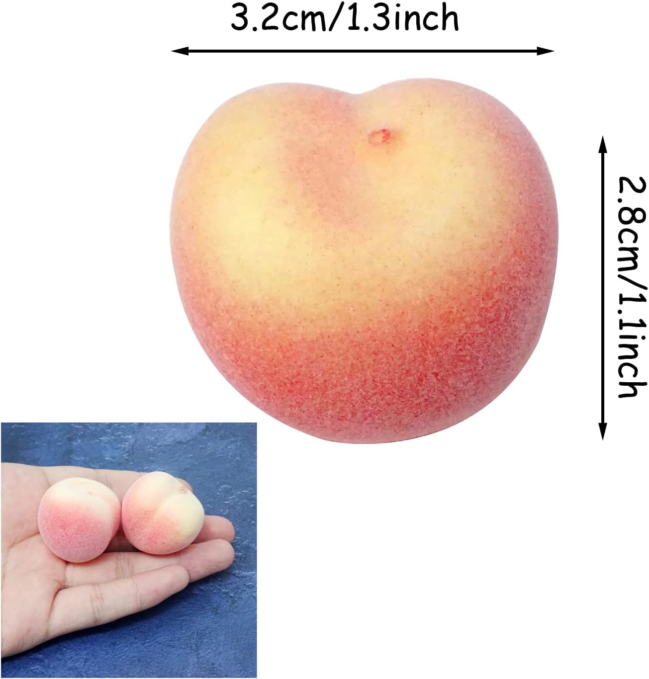 yueton 20PCS Mini Lifelike Artificial Peach Realistic Fake Fruit Peach Simulation Fruit Model Props for Home, Garden, Display Cabinet, Photography, Christmas, Harvest Festival Decoration