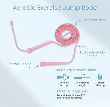 10 Pcs Adjustable Jump Ropes with Plastic Handles, Lightweight PVC Jump Rope, Speed Skipping Rope for Fitness Exercise, Men, Women, 9 ft / 2.8 m
