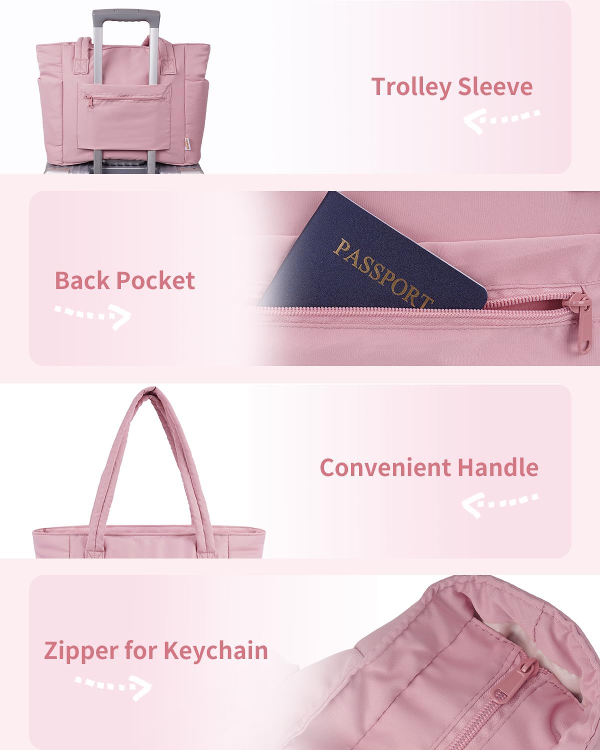Wandering Nature Tote Bag for Women, Puffy Handbags for Work, Travel, Nurse