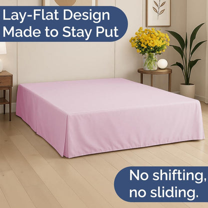 Pleated Bed Skirt Twin Size - 3 Sided Pleated Bed Skirt Twin - Soft, Easy Fit with 12 Inch Tailored Drop - Hotel Quality, Wrinkle Free & Fade Resistant - for Women, Men, Kids and Teens - Light Pink
