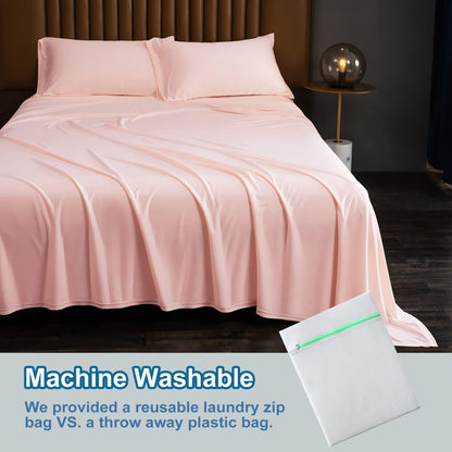 LLanCL Cooling Blanket Queen Size, Summer Blanket with Extreme Thin Design, Japanese Cooling Fiber Absorbs Body Heat, Lightweight Soft Cold Sheet for Sleeping Cool Bed(Queen Size 96" x 90" Pink)