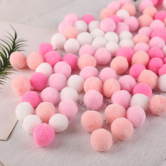 1000 Pieces Pom Poms Pink and White, 0.4 inch Small Craft Pompoms, Soft Fluffy Puff Balls for DIY Arts and Bulk Craft Making Decorations Supplies (Pink Series, 1 cm / 10 mm)