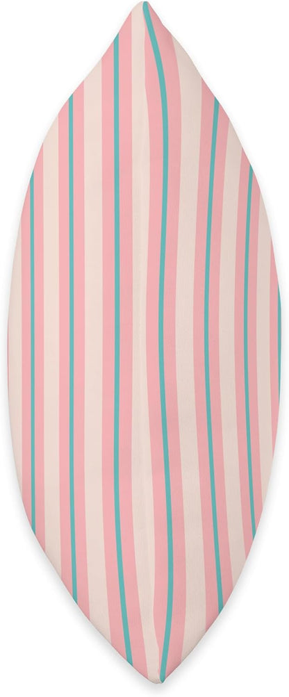 Cute Pastel Peach Green Striped Vertical Pattern Minimalist Throw Pillow