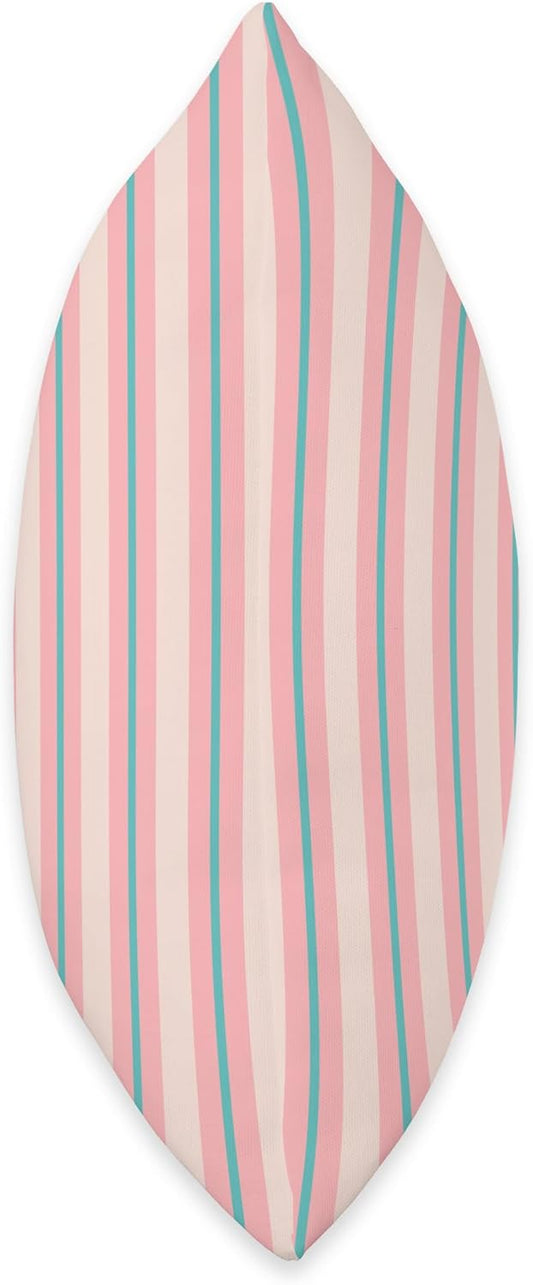 Cute Pastel Peach Green Striped Vertical Pattern Minimalist Throw Pillow