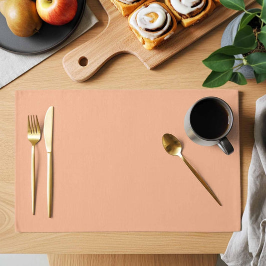 Placemats Set of 2 - Peach Pink Watercolor Place Mat for Kitchen Dining Tables,Washable Heat-Proof Table Mats Indoor Outdoor Solid Color Placemat for Wedding Holiday Party