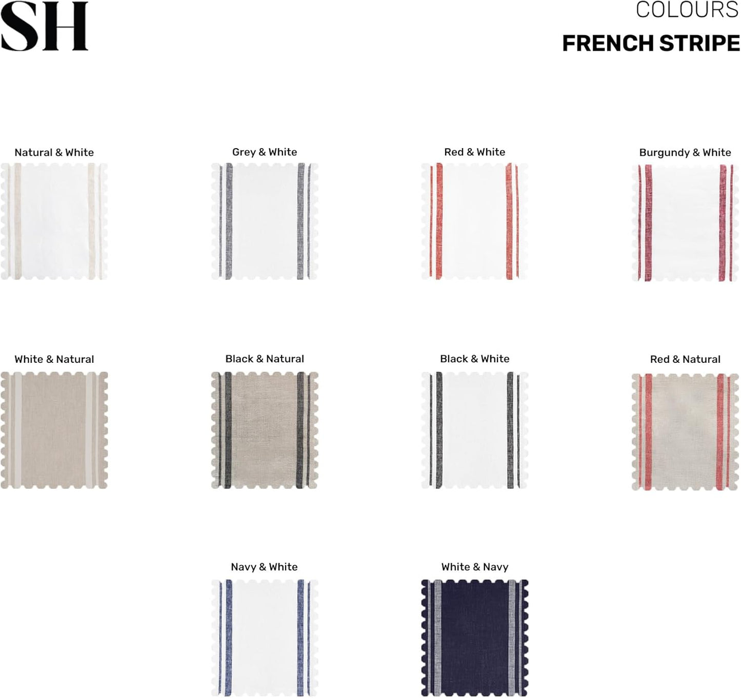 Solino Home Linen Placemats Set of 4 - French Stripe White and Dusty Pink Placemats 14 x 19 Inch - 100% Pure Linen Table Mats for Summer