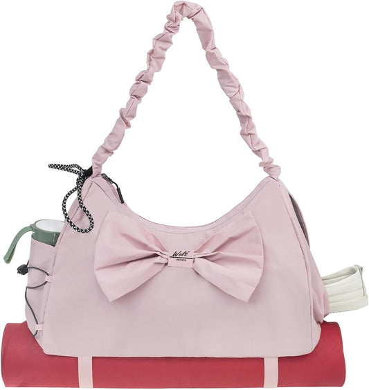 WOLT Gym Bag For Women, Yoga Mat Bag with Shoes Compartment, Wet Pocket and Water Bottle Pocket