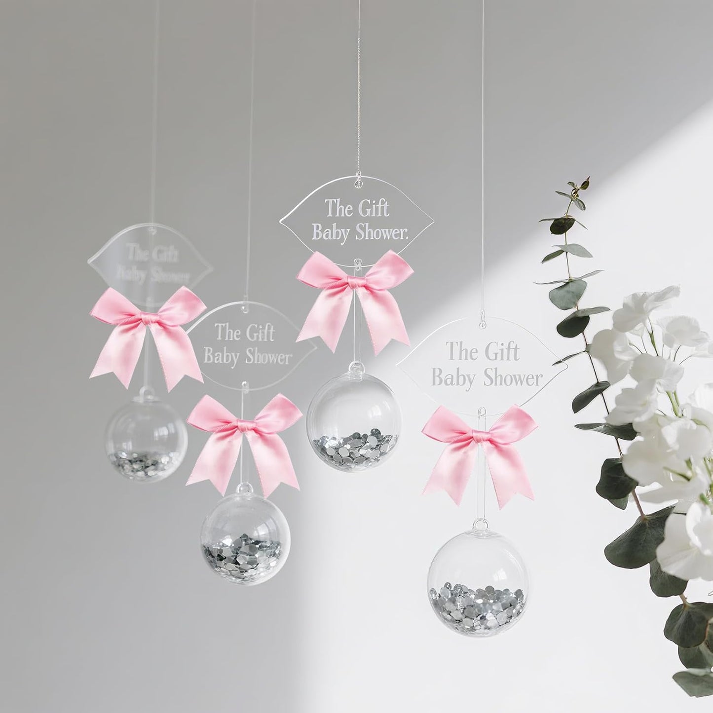 50 Pcs Twist Tie Bows Satin Ribbon Bow 3.3 Inch Gift Wrap Bow Craft Bows for Gift Wrapping, Party Decorations Gifts Bag DIY Treat Bags Light Pink