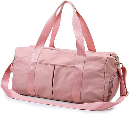 Sports Gym Bag for Women Travel Duffel Bag with Wet Pocket and Shoes Compartment for Training Swim Yoga(Pink)