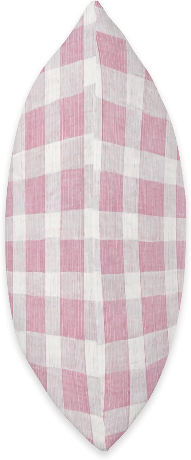 Plaid Pink and White Gingham Check Pattern Throw Pillow